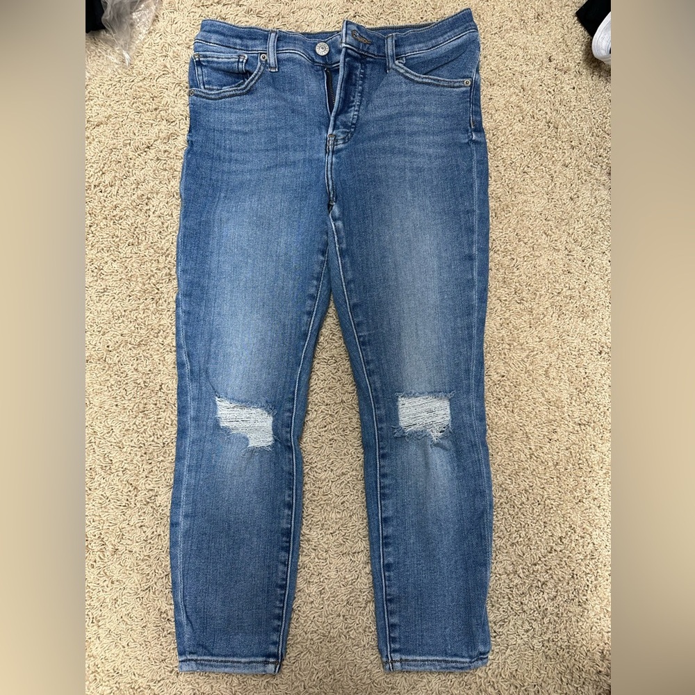 Express Medium Wash Mid-rise Skinny Jeans